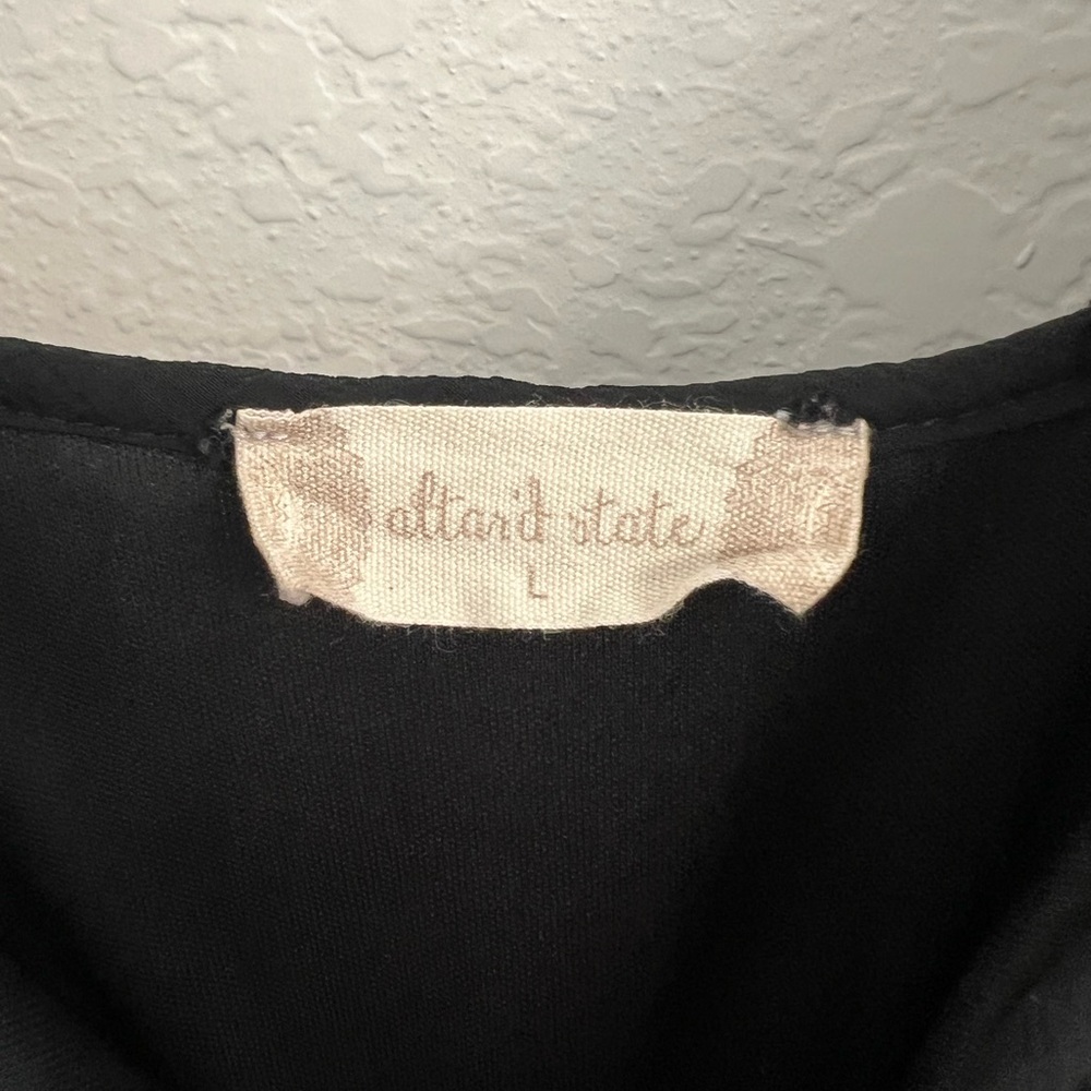Altar’d State Black Sheer Long Sleeve Dress with Polkadots, Size L - Picture 6 of 6
